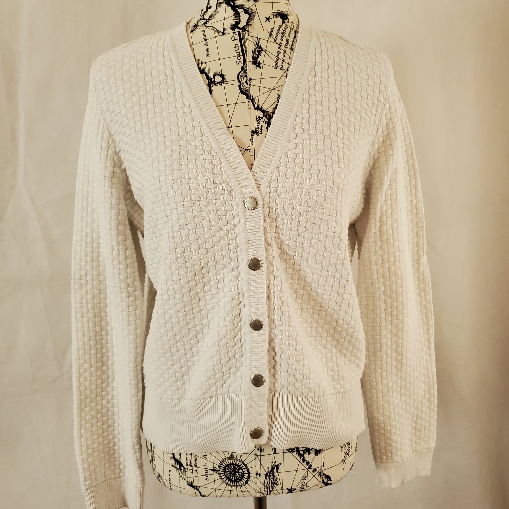 Liz Claiborne Long Sleeve Waffle Weave Cotton Cardigan - Xl